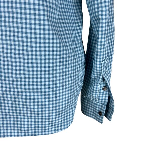 Columbia Omni-Shade Gingham Button Down Shirt Blue Long Sleeve Gorpcore - Picture 6 of 8